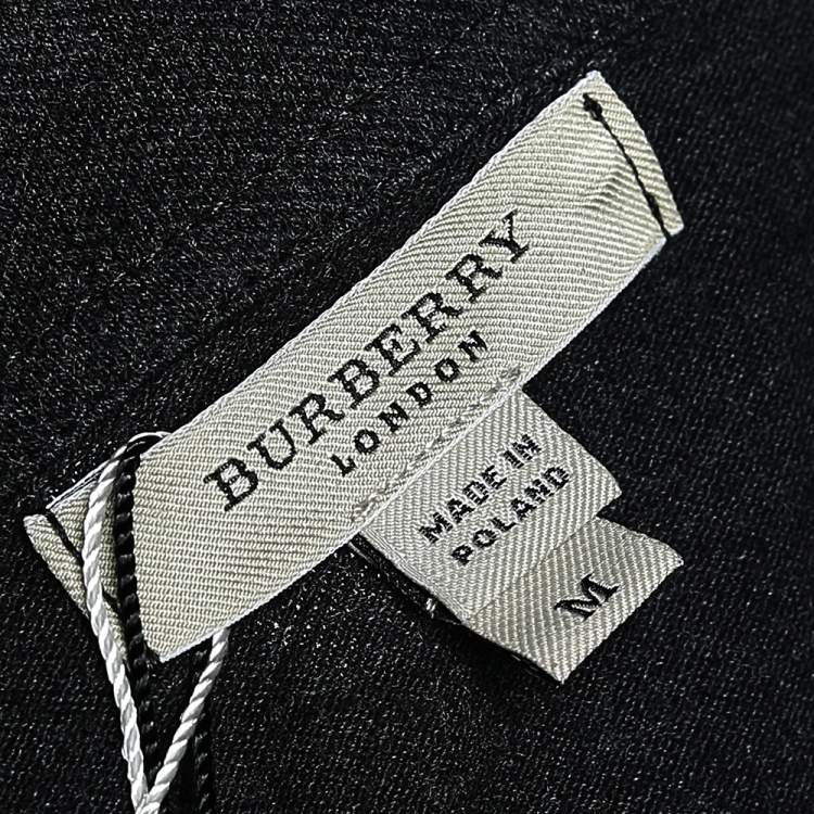 Pre Owned Burberry Grey Cotton Knit Long Sleeve Button Front Top M