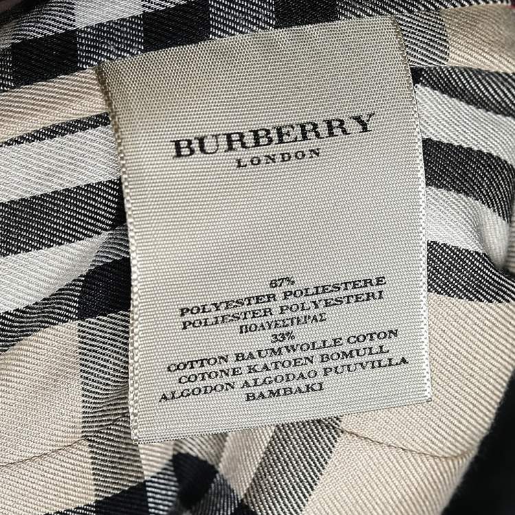Pre Owned Burberry Black Gabardine Belted Double Breasted Trench Coat M