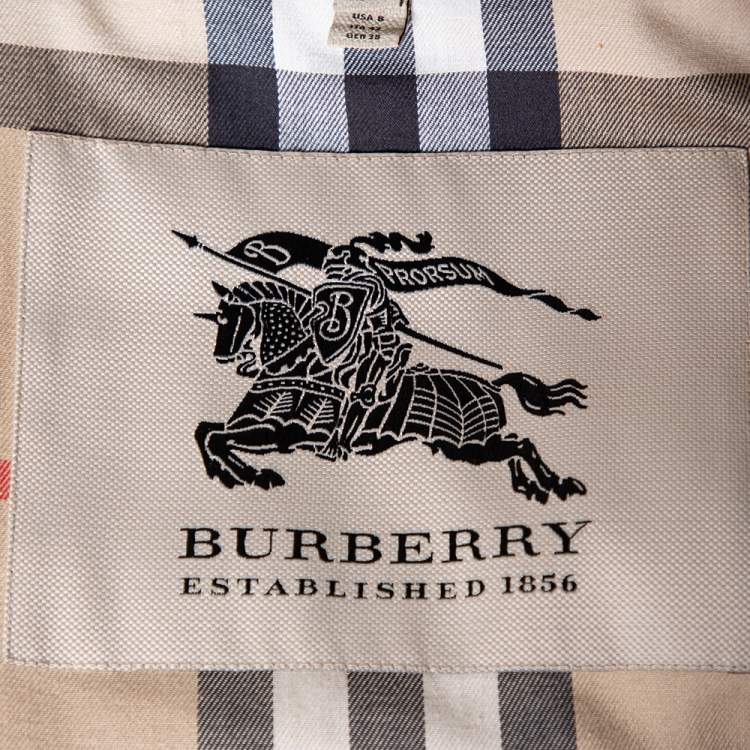 Pre Owned Burberry Rust Orange Gabardine Belted Trench Coat M