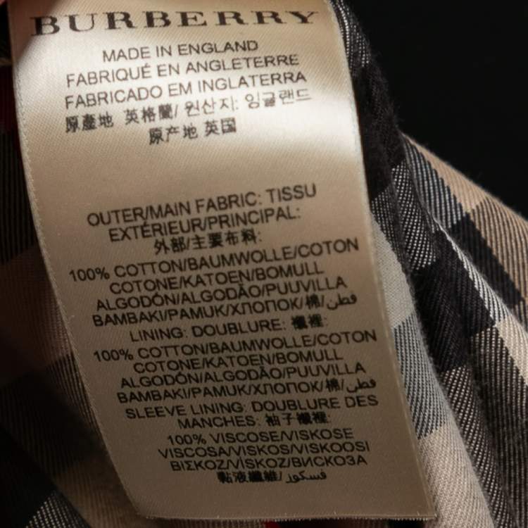 ممل�وكة مسبقًا Burberry Black Cotton Double Breasted Belted Trench Coat L 