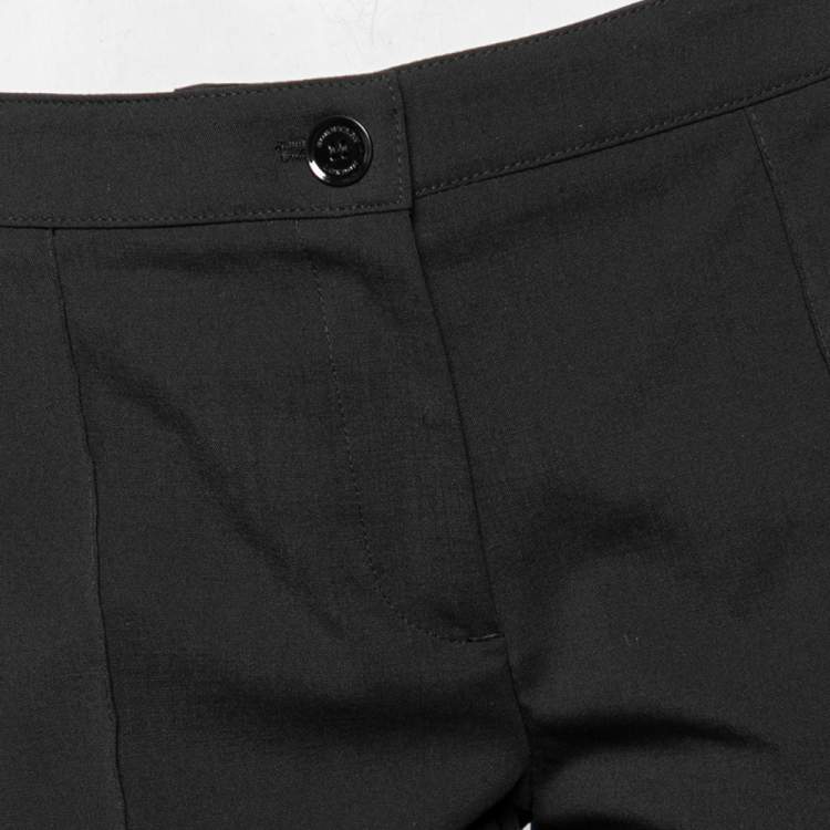 Pre Owned Burberry Black Wool Regular Fit Pants S