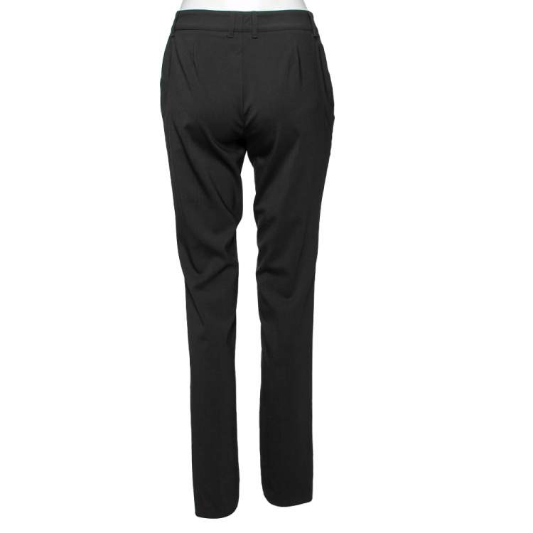 Pre Owned Burberry Black Wool Regular Fit Pants S