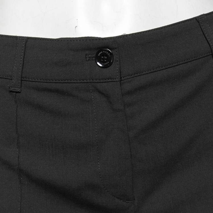 Pre Owned Burberry Black Wool Regular Fit Pants S