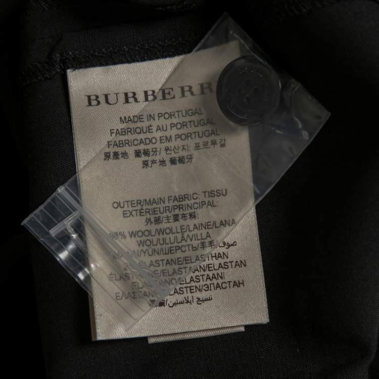 Pre Owned Burberry Black Wool Regular Fit Pants S