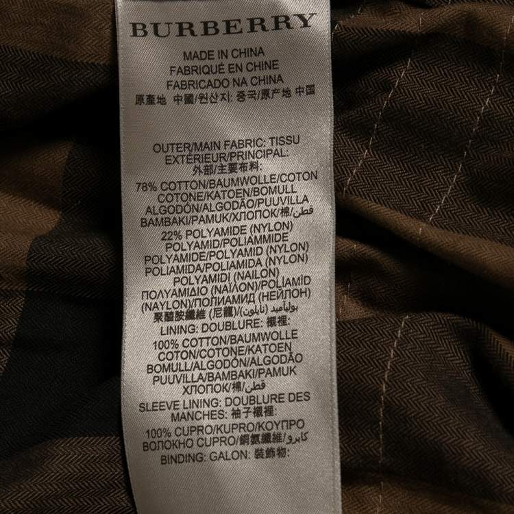 Pre Owned Burberry Khaki Brown Cotton & Stud Embellished Hooded Jacket M