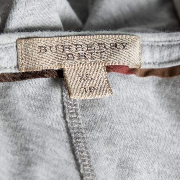 مملوكة مسبقًا Burberry Brit White Cotton Knit V-Neck T-Shirt XS