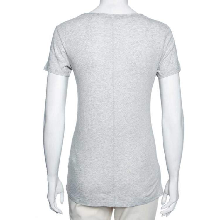مملوكة مسبقًا Burberry Brit White Cotton Knit V-Neck T-Shirt XS