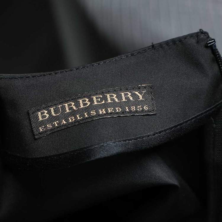 Pre Owned Burberry Vintage Black Synthetic Sheath Dress L