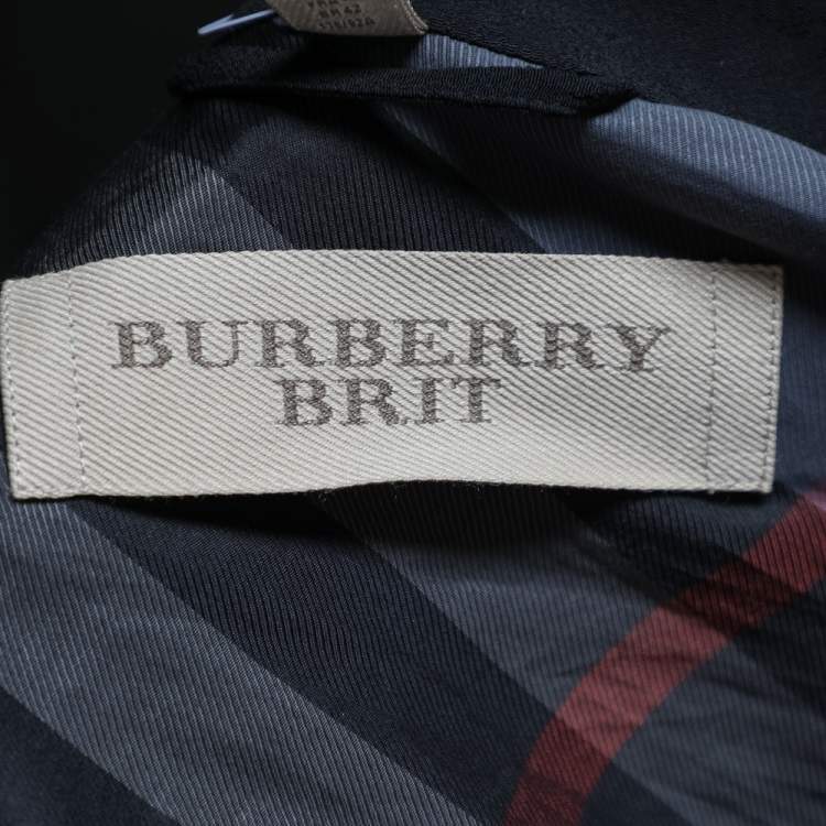 مملوكة مسبقًا Burberry Black Black Crepe Zip Front Jacket M