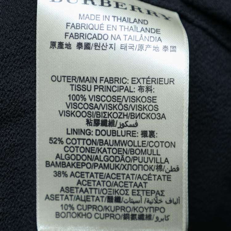 مملوكة مسبقًا Burberry Black Black Crepe Zip Front Jacket M
