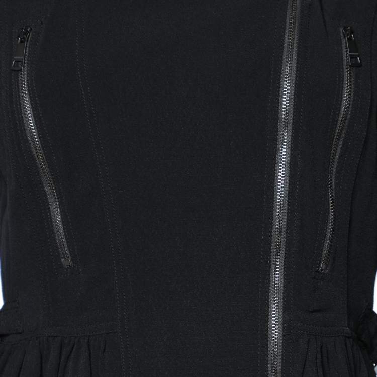 مملوكة مسبقًا Burberry Black Black Crepe Zip Front Jacket M