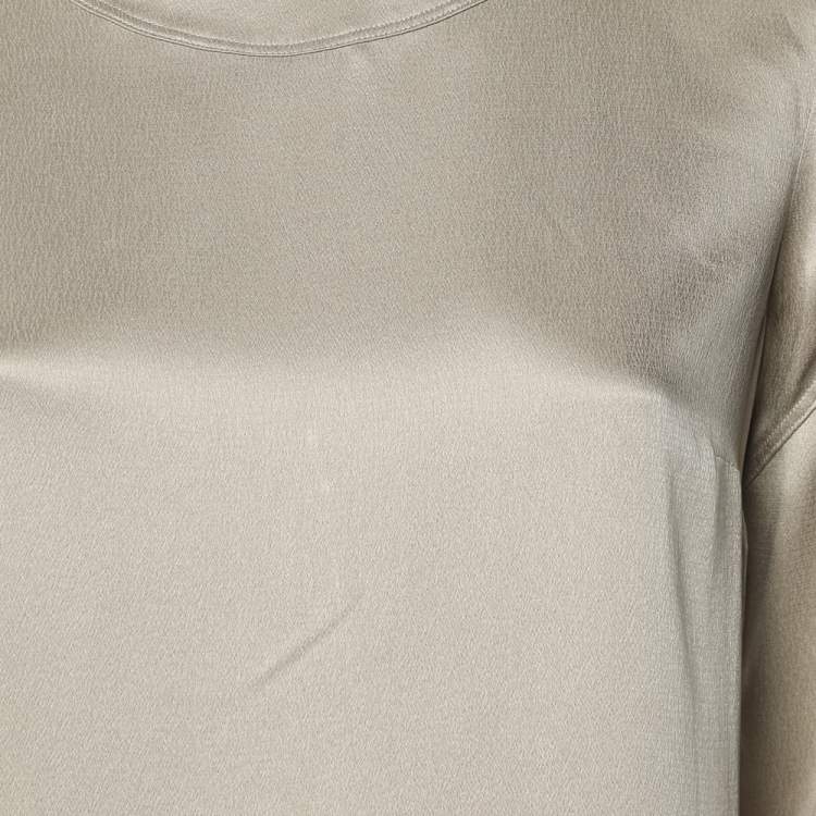 Pre Owned Burberry Beige Silk Shift Dress M