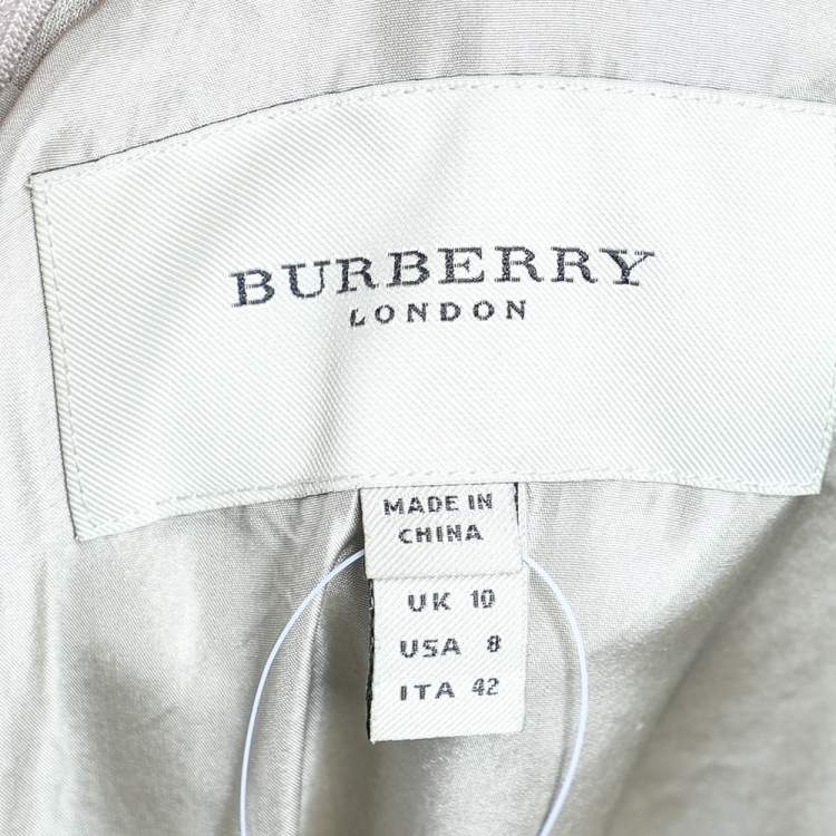Pre Owned Burberry Beige Silk Shift Dress M