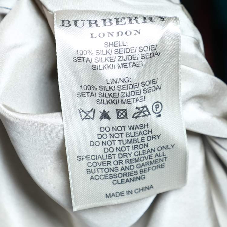 Pre Owned Burberry Beige Silk Shift Dress M