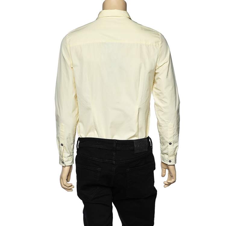 Pre Owned Burberry Brit Yellow Cotton Button Front Shirt L