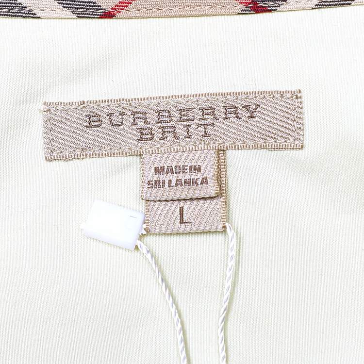 Pre Owned Burberry Brit Yellow Cotton Button Front Shirt L