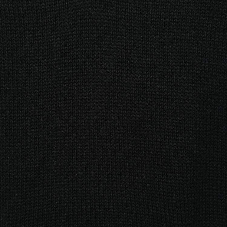 Pre Owned Burberry Black Wool Knit Embellished Pocket Detail V-Neck Sweater L