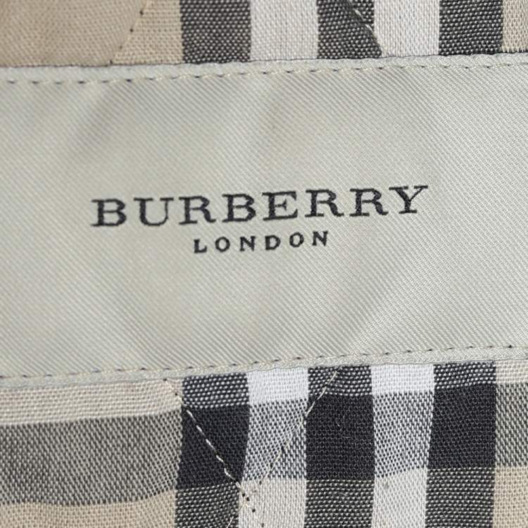 Pre Owned Burberry Vintage Navy Blue Quilted Sleeveless Button Front Jacket M