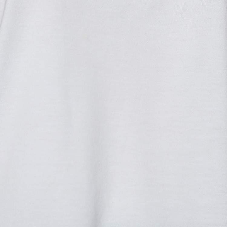 Pre Owned Burberry White Check Printed Cotton Round Neck T-Shirt L