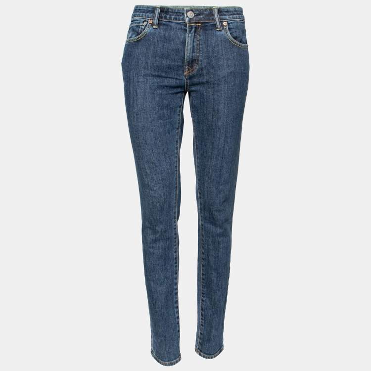 Pre Owned Burberry Blue Denim Skinny Mid-Rise Jeans L