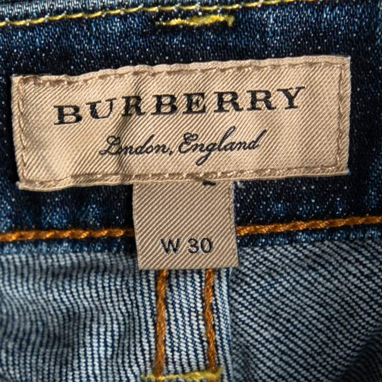 Pre Owned Burberry Blue Denim Skinny Mid-Rise Jeans L