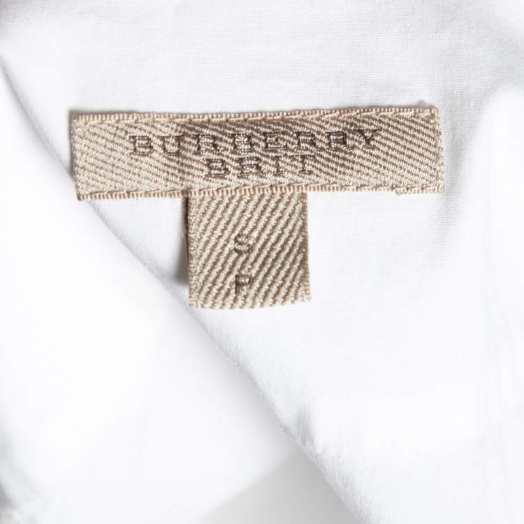 Pre Owned Burberry Brit White Cotton Long Sleeve Button Front Shirt S