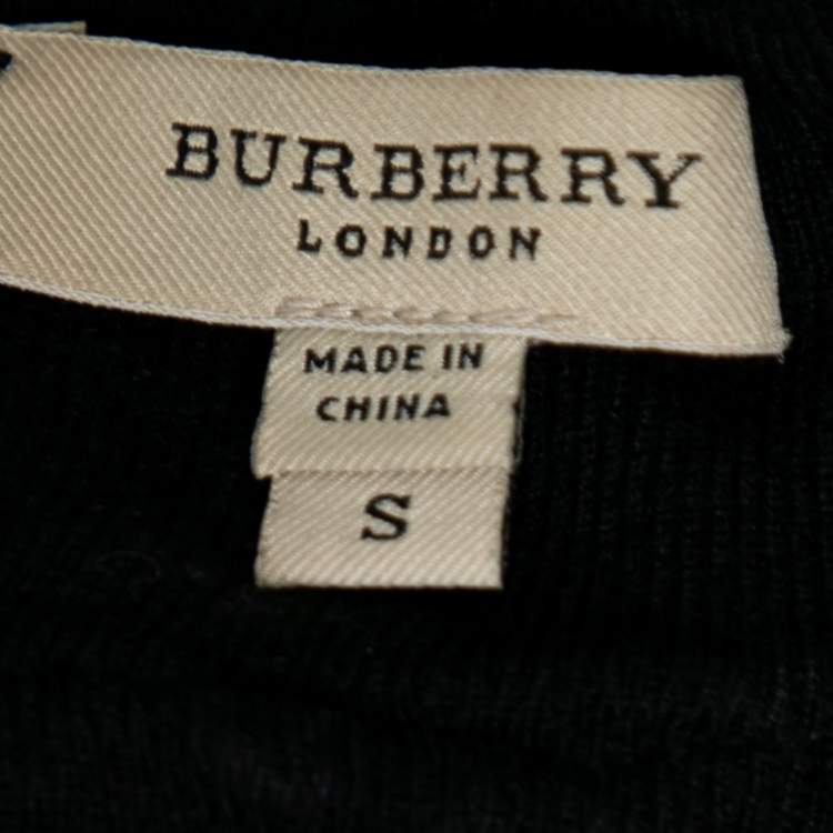 Pre Owned Burberry Black Knit & Satin Trimmed Sleeveless Top S