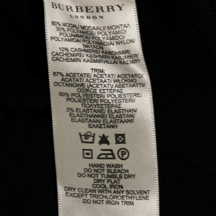 Pre Owned Burberry Black Knit & Satin Trimmed Sleeveless Top S