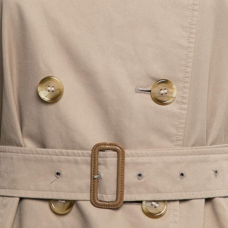 Pre Owned Burberry Vintage Beige Cotton Belted Trench Coat M