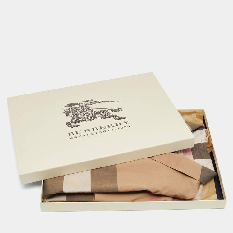 مملوكة مسبقًا Burberry Brown Check Print Cotton Shirt S