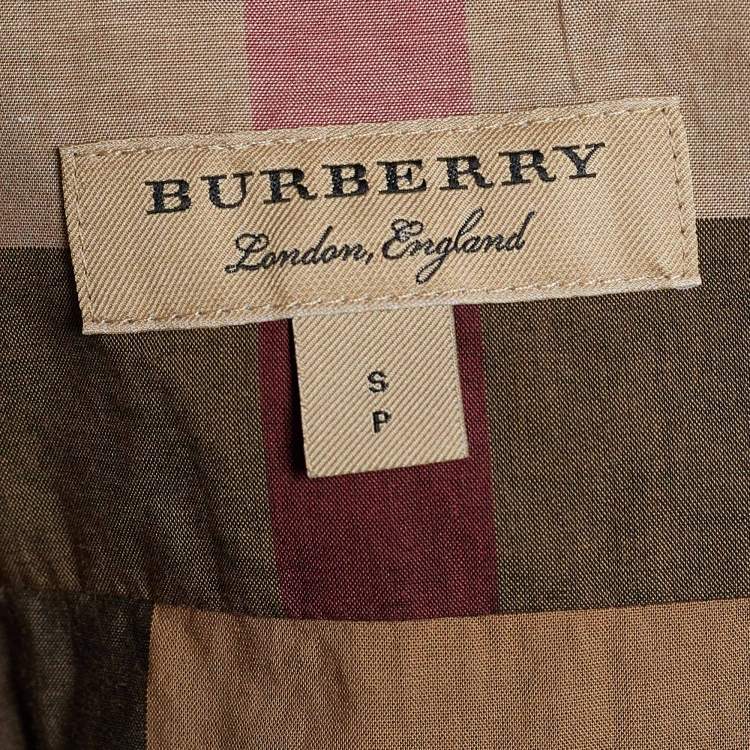 مملوكة مسبقًا Burberry Brown Check Print Cotton Shirt S