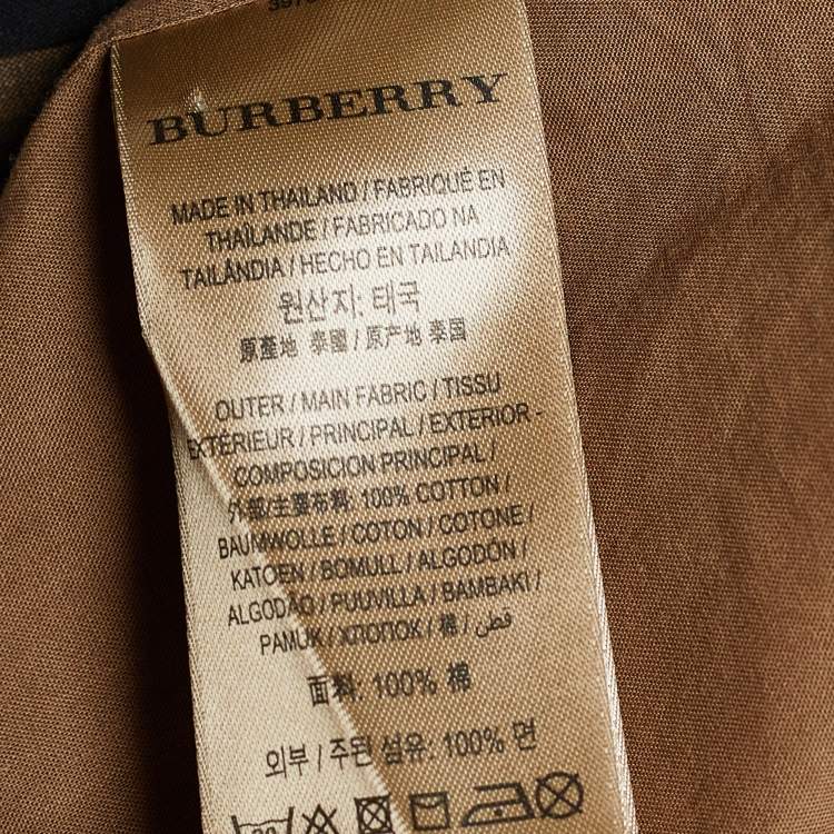 مملوكة مسبقًا Burberry Brown Check Print Cotton Shirt S