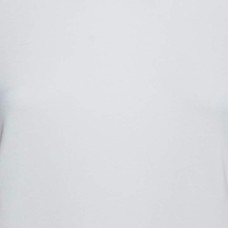 Pre Owned Burberry White Stretch Cotton Nova Check Trim Detail Short Sleeve T-Shirt M