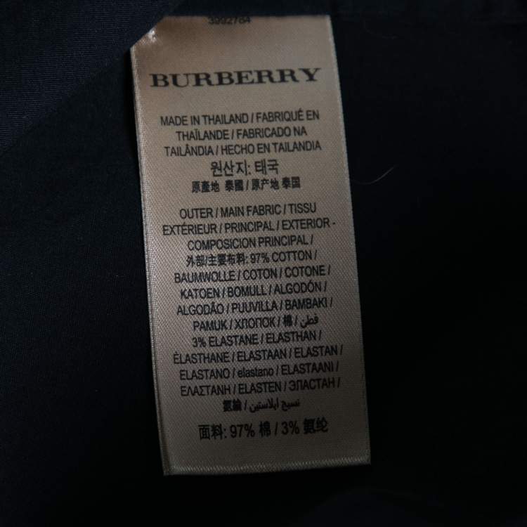 Pre Owned Burberry Black Cotton Novacheck Collar Detail Button Front Shirt S
