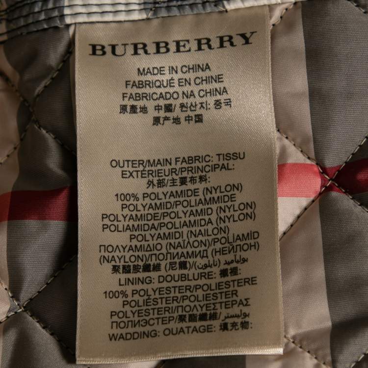 Pre Owned Burberry Black Quilted Synthetic Kencott Jacket S