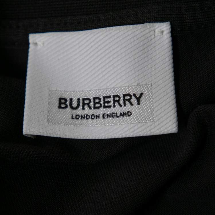 مملوكة مسبقًا Burberry Black Logo Print Cotton Crew Neck T-Shirt M