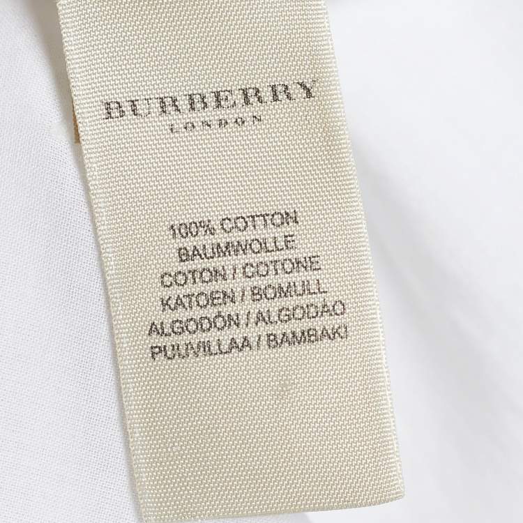 Pre Owned Burberry White Cotton Voile Tunic L