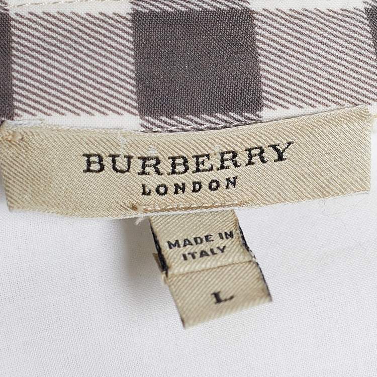 Pre Owned Burberry White Cotton Voile Tunic L