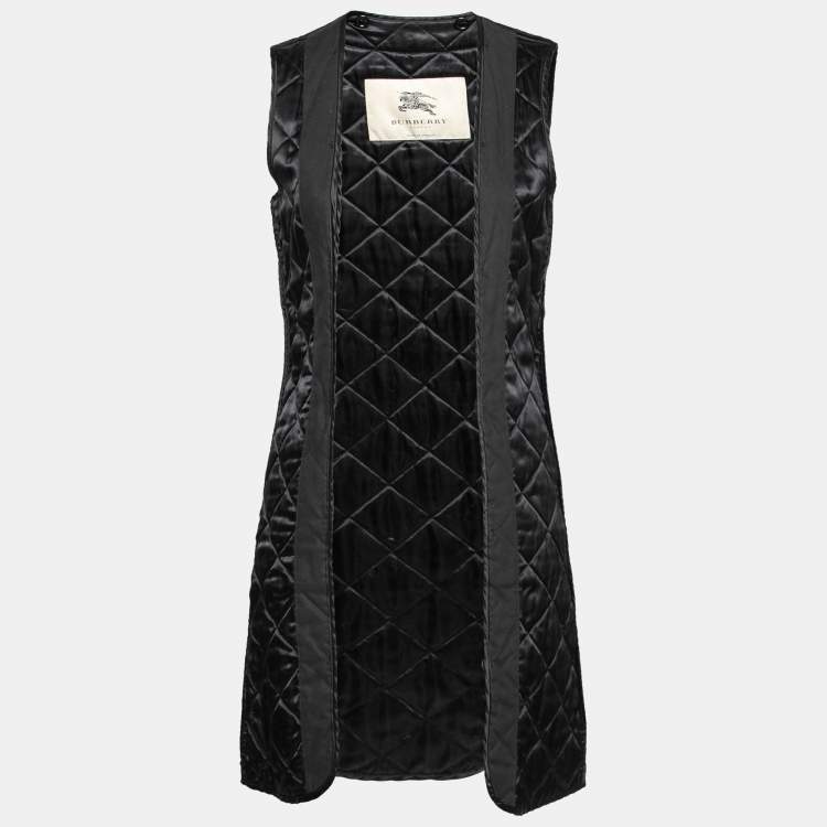 مملوكة مسبقًا Burberry Black Gabardine Double Breasted Belted Trench Coat S