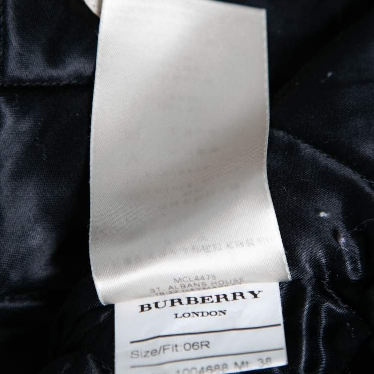 مملوكة مسبقًا Burberry Black Gabardine Double Breasted Belted Trench Coat S