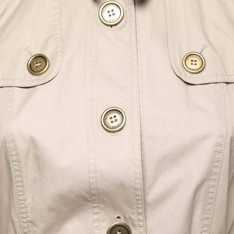 Pre Owned Burberry Brit Beige Cotton Belted Trench Coat S