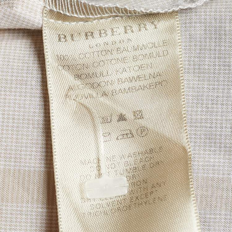 Pre Owned Burberry Beige Checkered Cotton Button Front Long Sleeve Shirt M