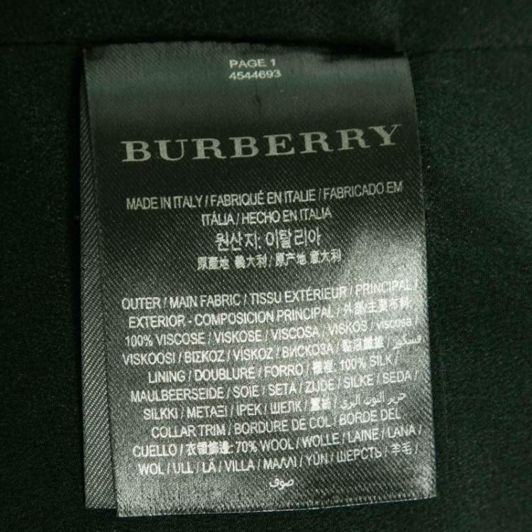مملوكة مسبقًا Burberry Green Crepe Stitch Detail Dress L