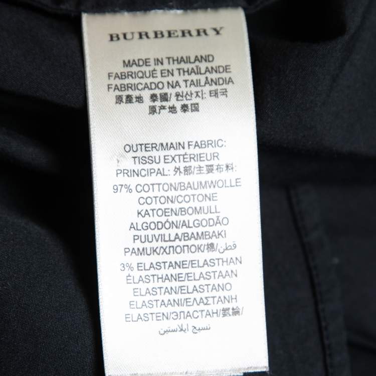 Pre Owned Burberry Black Cotton Button Front Shirt M