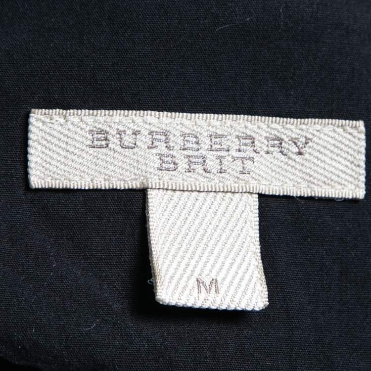 Pre Owned Burberry Black Cotton Button Front Shirt M