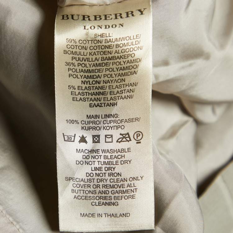 Pre Owned Burberry Grey Checked Cotton Blend Ruffled Detail Belted Shirt Dress S