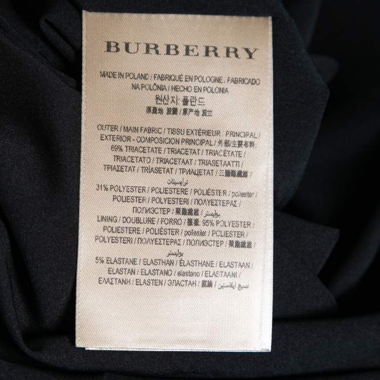 Pre Owned Burberry  Black Crepe Buckle Detail Dress M