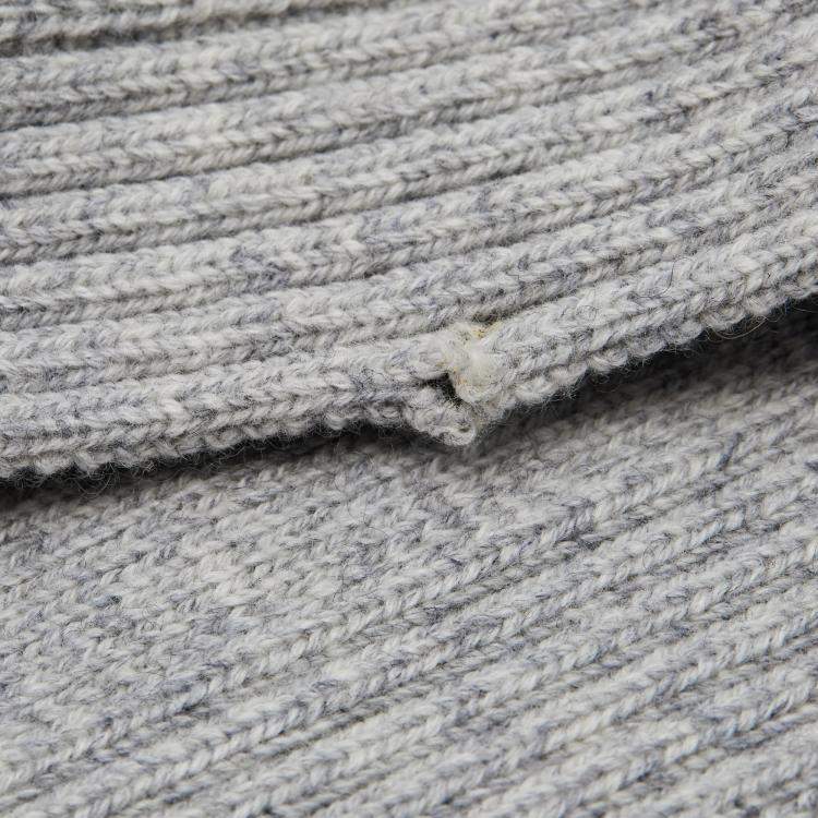 Pre Owned Burberry Light Grey Wool Ribbed Shawl Collar Cape One Size