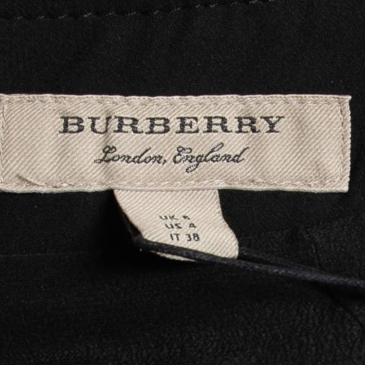 مملوكة مسبقًا Burberry Black Silk D-Ring Detail Short Sleeve Dress S