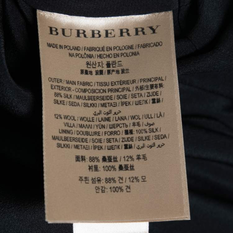 مملوكة مسبقًا Burberry Black Silk D-Ring Detail Short Sleeve Dress S